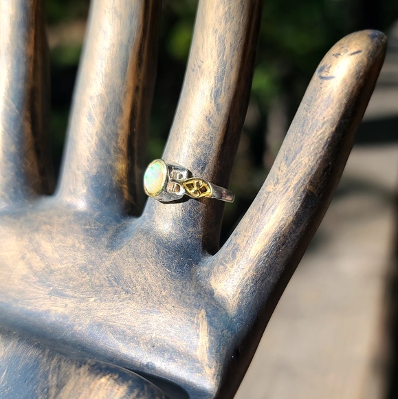 Opal ring Sterling  & gold sz6.25 NEW STUNNING item - Picture 4 of 6